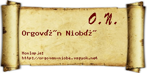 Orgován Niobé névjegykártya